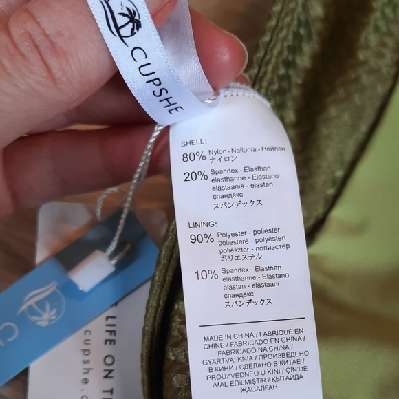 CUPSHE Green High Waisted Bikini Bottom M NWT - Picture 5 of 5